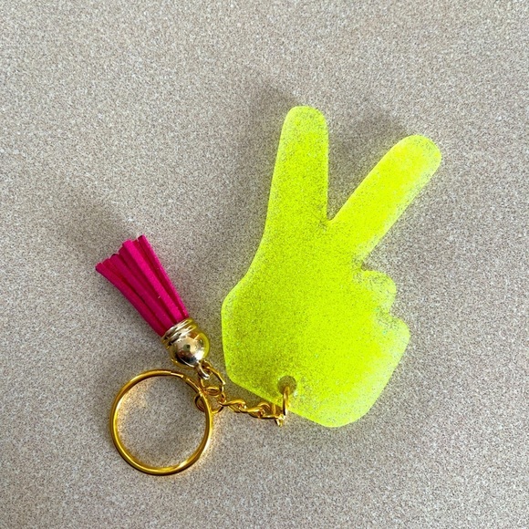 Hand Crafted Other - 🎉🎉HP🎉🎉 Handmade Peace Sign Hand Keychain